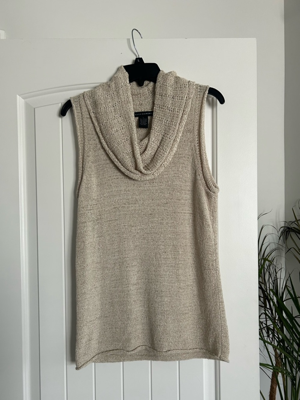 Women’s Tan Grace Elements Sleeveless Sweater Top - Size L